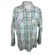 Wrangler Men western shirt long sleeve pit to pit 28.5 2XL plaid cotton buttonup - £17.02 GBP