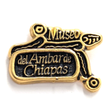 Amber Museum Mexico Museo del Ámbar de Chiapas Black Gold Enamel Pin Sou... - $29.00