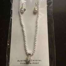 Charlestone faux pearl necklace &amp; earrings set - $17.69