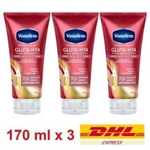 3 x Vaseline Healthy Bright Gluta-Hya Serum Burst Lotion Pro-Age Restore 170 ml. - £45.83 GBP
