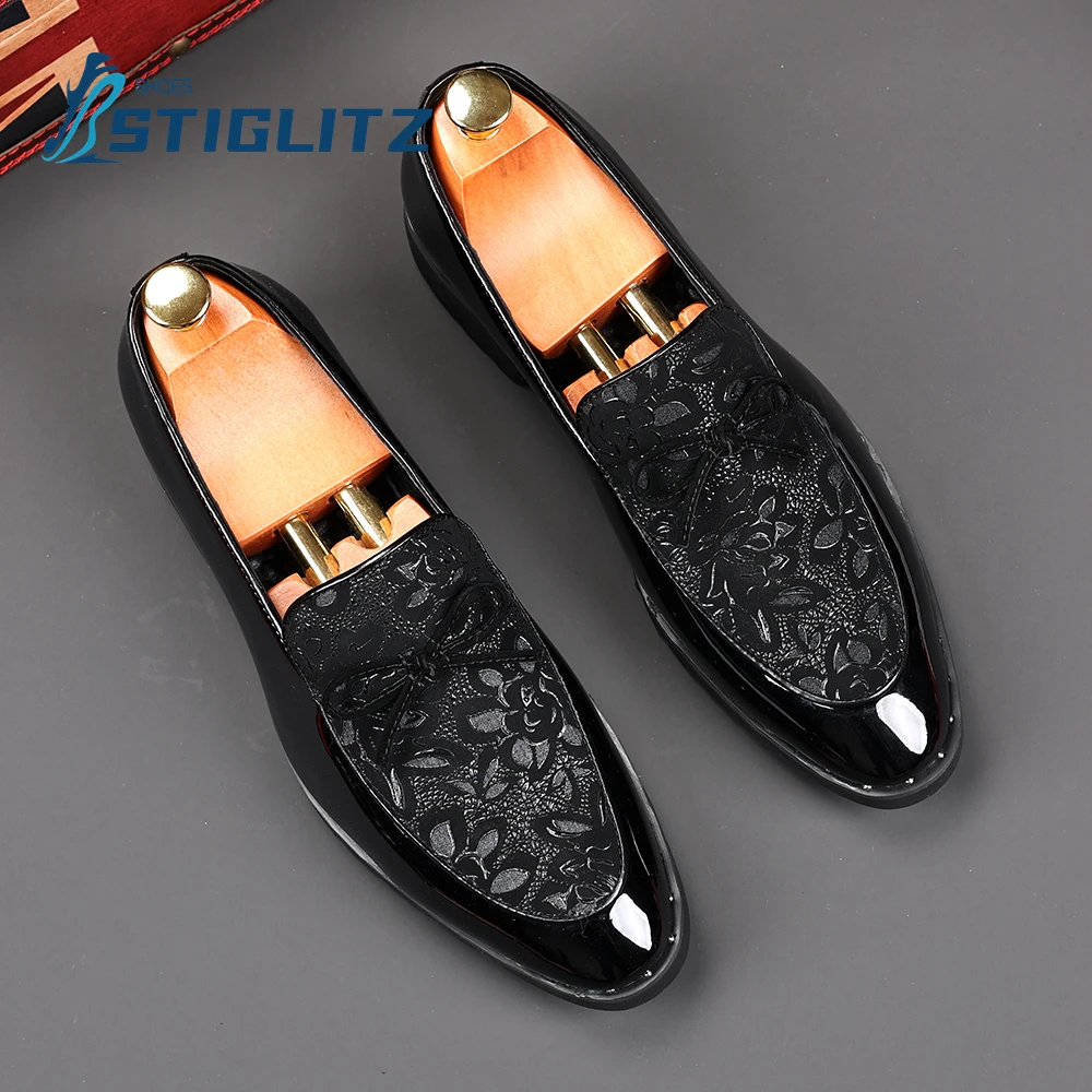 Black Carved Luxury Horsebit Men&#39;s Mules Genuine Leather Panel Fashion M... - £77.37 GBP