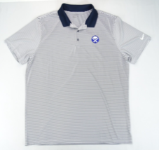 Nike Buffalo Sabres Polo Golf Shirt XL Dri Fit White Black Striped Hocke... - $17.05