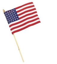 Red White and Blue Cloth American Flag 12&quot; x 18&quot; Patriotic Flag Decorations - £18.89 GBP