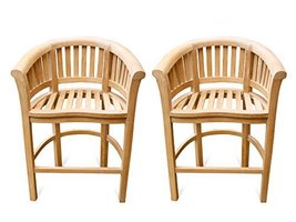 Windsor&#39;s Premium Grade A Teak Kensington Curved Arm Bar Chairs (Set of 2)  - $1,695.00