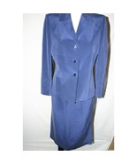 Kasper Women&#39;s Blue Silk Suit Jacket Skirt Work Office Business Petite S... - £78.63 GBP