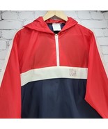 USA Quality Goods Windbreaker Mens Sz XL Color Block Red White Blue Vintage - £19.45 GBP