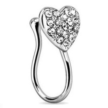 1Piece Stainless Steel Heart Clip On Nose Ring Star Fake Nose Piercing Clip On C - £9.46 GBP