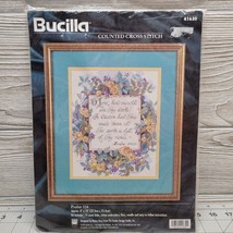 Bucilla Counted Cross Stitch Kit Bible Psalm 104 8&quot; X 10&quot; Floral Design ... - $12.99