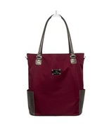 JM New York Travel Tote Maroon Large Shoulder Bag Silver Side Pocket Acc... - £12.62 GBP