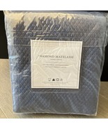 Restoration Hardware Diamond Matelasse Shower Curtain 72 x 84  new Blue ... - $78.21