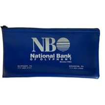 National Bank Olyphant Bank Deposit Bag Pennsylvania Vtg Vinyl Zipper 10.5” - £15.45 GBP