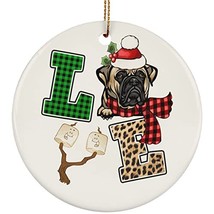hdhshop24 Bullmastiff Dog Love Christmas Ornament Gift Pine Tree Decor H... - $19.75