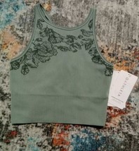 Athleta Camisole Aurora High Neck Tank Size XXS Green Floral NEW - £18.86 GBP