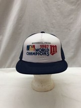 Trucker Hat Baseball Cap Vintage SnapBack Mesh MN Twins 1987 World Champ... - $39.99