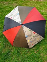 Aramis Talks Dry Wit Umbrella Multicolored Wooden Hook Handle Mark Twain... - £45.94 GBP