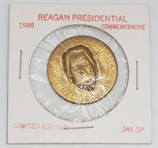 1988 Ronald Reagan Ltd Ed 24K Plaqué Or Présidentiel Commémoratif Demi D... - £32.66 GBP