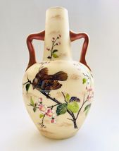 Mount Washington Art Glass Double Handled Polychrome Vase. Late 19th cen... - £239.87 GBP