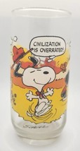 1971 Camp Snoopy Collectors Drink Glass Civilization is Overated McDonald&#39;s W3 - £10.38 GBP