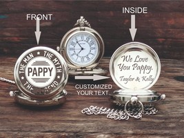 Pocket Watch - Personalized Gift - Gift For pappy - Engraved Pocket Watch - $22.96+