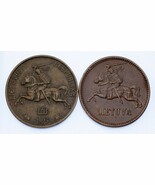 Lithuania 2-Coin Set 1925 10 Centu (XF) &amp; 1936 5 Centai (AU) - €58,95 EUR