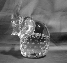 Elephant Paperweight Glass Control Bubbles  - £17.35 GBP