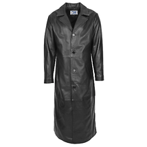 DR127 Men&#39;s 3/4 Winter Coat Sheep Leather Black - £243.28 GBP