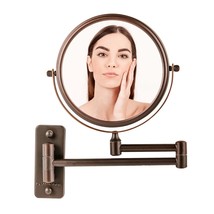 Ovente 7&quot; Wall Mount Makeup Mirror, Adjustable Spinning Double Sided Round - $36.96