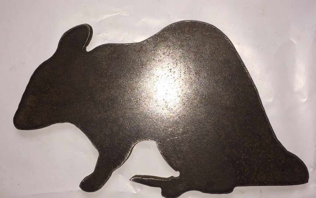 Mouse Silhouette Steel Target Gong 4&quot; X 2&quot; Rimfire .22 9MM - $6.20