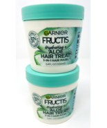 Lot of 2 Garnier Fructis Hydrating Aloe Hair Treat 3 in 1 Hair Mask 3.4o... - $25.97 CAD