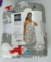 The Big One Women&#39;s Bath Wrap Snowman Christmas Holiday Print - £14.87 GBP