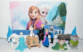 Disney Frozen Toy Figure Set of 12 - Sled, Trolls Etc Bonus Tattoo - £12.72 GBP