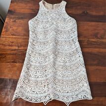 Lavender Brown Women's White Lace Mini Dress Sleeveless Party/Cocktail S - $83.16
