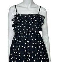 idem ditto Polka Dot Ruffle Mini Dress Women&#39;s Small Sundress Black and ... - $24.99