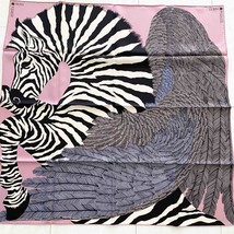 Hermes Scarf ZEBRA PEGASUS 90 cm silk pink horse Carre 35&quot; - £979.12 GBP