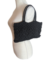 New York &amp; Co. Womens Black Crochet Handbag Purse Retro Bag - £15.02 GBP