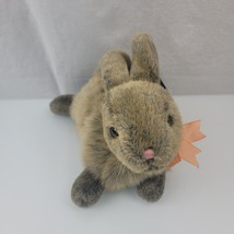 Chosun Laying Lying Brown Bunny Rabbit Peach Ribbon Bow Easter Beanbag Toy NEW - £47.47 GBP