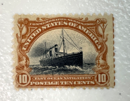 1901 U.S. Stamp #299 Ocean Liner 10c Pan American Series Mint NH OG  Cat.$300 - £74.41 GBP