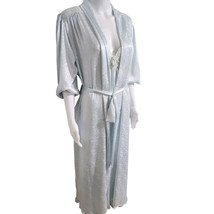 Vtg. CHRISTIAN DIOR P Blue Lace Peignoir Nightgown Slip Dress Robe Linge... - $159.95