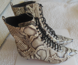 ALEXANDRE BIRMAN Millen Python Print Leather Kitten Heel Booties Size 10.5 - $272.25