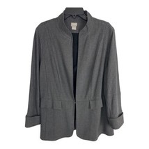 Chicos Womens Jacket Adult Size 3=XL Gray Pin Striped Pockets Long Sleev... - $31.03