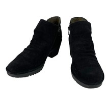 Fly London Wezo Boots 40 Black Oil Suede 2&quot; Heels - $50.00