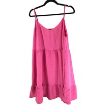 Shein Curve Dress A Line Ruffle Sleeveless Textured V Neck Pink 4XL - £9.90 GBP