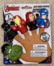 Marvel Avengers Vinyl Finger Puppets 5pcs New Pretend Play Bath Time Toys Hulk + - £14.30 GBP