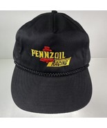 Penzoil Racing Nascar Indy Black Snap Back Hat Cap 80&#39;s 90&#39;s Vtg EUC - $23.07 CAD