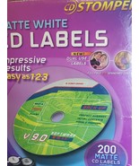 Stomper CD Labels Matte White Standard Full Face 200 Pack New - $38.21 CAD