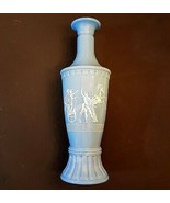 Jim Beam Grecian Olympics Whisky BOTTLE White on Blue Glass VTG Law Forb... - £20.03 GBP