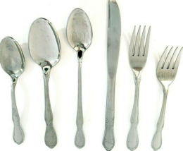 Rogers Stainless Cutlery Victorian Manor 6 Pc Place Setting Set of 6 USA - £14.18 GBP