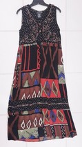 Vintage Carole Little 100% Rayon Maxi Dress Sleeveless Abstract Women&#39;s ... - £23.73 GBP