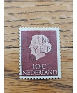 Netherlands Stamp Queen Juliana 10c Used Brown/Red - $2.72 CAD