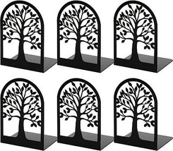 Happyhapi Bookends Metal Book Ends to Hold Books, Tree Decorative Booken... - $25.97